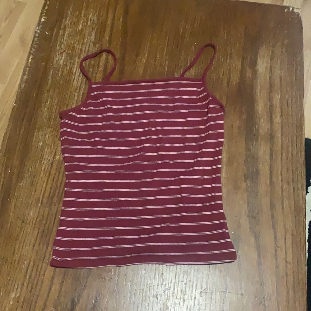 Burgundy and white, in good condition
